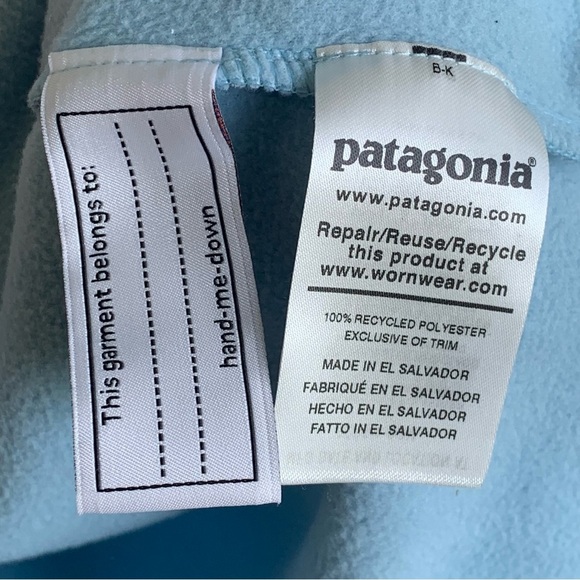 Patagonia Boys' Micro D Snap-T Pullover Fleece Size XL 14 Light Blue - Picture 5 of 8